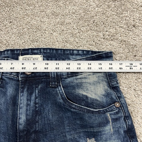 Smoke Rise Men's Denim Jeans Shorts Acid Wash Paint Distressed Y2K Grunge Sz 34 - Picture 5 of 8