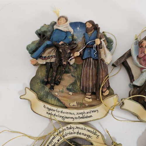 Set of 4 Nativity Story Ornaments, Vintage - Picture 2 of 5