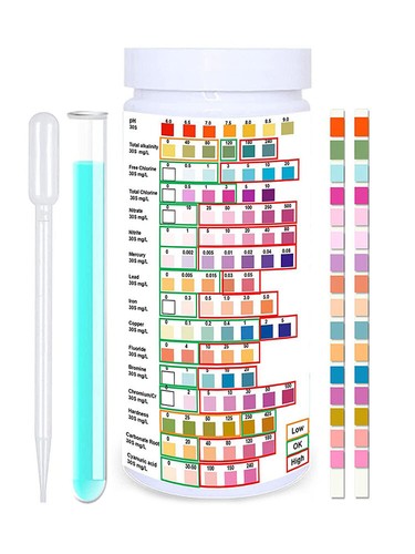 100/50PCS 16 In 1 Drinking Water Test Strips Hardness PH Fluoride Water Paper - Picture 2 of 16