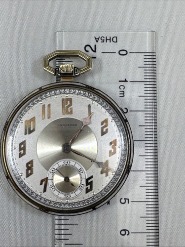 Orologio da tasca Longines Swiss 1919 oro 14 carati art deco 18,89 M 19 gioielli 5 ADJ funzionante! - Foto 21 di 23