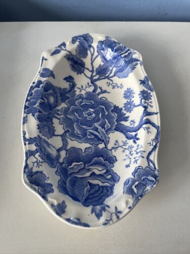 Vintage Johnson Brothers English Chippendale Blue Chintz Oval 8.25” Serving Bowl - Picture 2 of 4