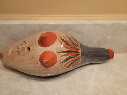 Vintage Signed Tonala Mexico Redware Pottery Decorative Folk Art Bird - Picture 6 of 7