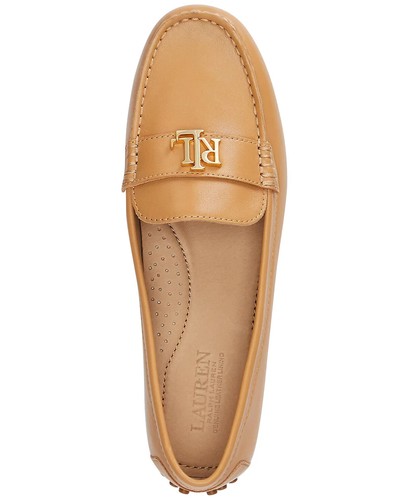 LAUREN RALPH LAUREN Barnsbury Womans Tan Leather Driving Loafers Sz 6 MSRP $130 - Imagen 3 de 5