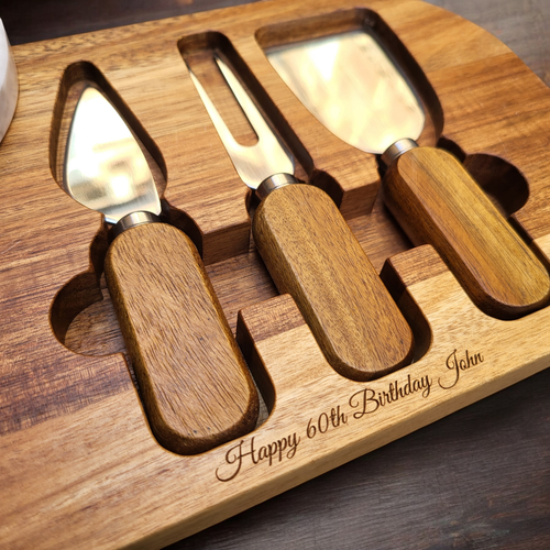 Personalised Marble Cheese Board Serving Set - Engraved Anniversary Wedding Gift - Picture 2 of 7