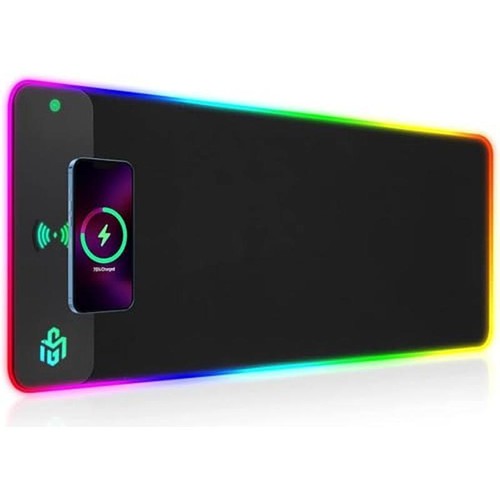 Wireless Charging RGB Gaming Mouse Pad 15W LED Non-Slip Mouse Mat PC Laptop New - Picture 2 of 7