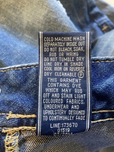 Just Jeans Women Jeans Sz 12 W35 L27 Mid Rise Stretch Distressed Button Fly Blue - Picture 12 of 12