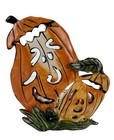 Blue Sky Clayworks Halloween Pumkin Votive Holder  Pumpkin and Spider HW22097