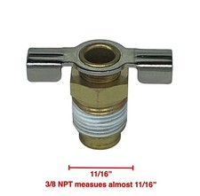 American Made 3/8 NPT (3/8 NPT Measures 5/8") Compressor Tank Drain Valve