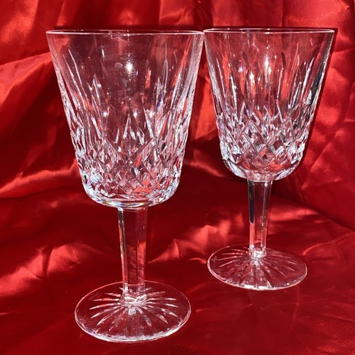 Vintage Paar Waterford Kristall Lismore Claret Weinkelche Gläser 7" SIGNIERT - Bild 2 von 3