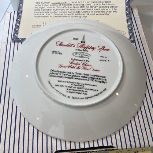 Gone With the Wind Critic's Choice "Scarlett's Shopping Spree" Plate P Jennis - Picture 4 of 4