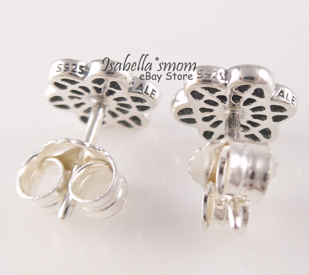 Blumen Spitze Original Pandora Silber Ohrring Ohrstecker 290692 