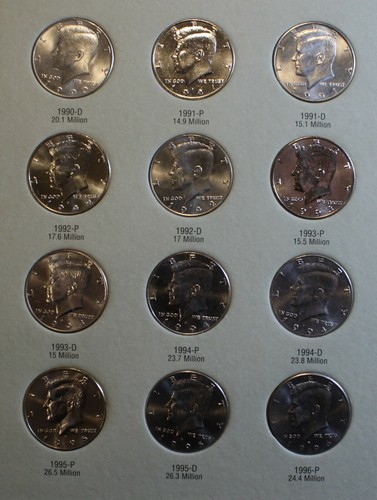 1985-1999 Kennedy medio dólar AU-UNC nuevo álbum de carpeta Harris 30 monedas KH9 - Imagen 4 de 6