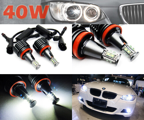 RZG LED 80W Angel Eyes Halo Light H8 Bulb For BMW E90 E92 E82 E60 E70 X5 E71 X6 - Picture 1 of 11