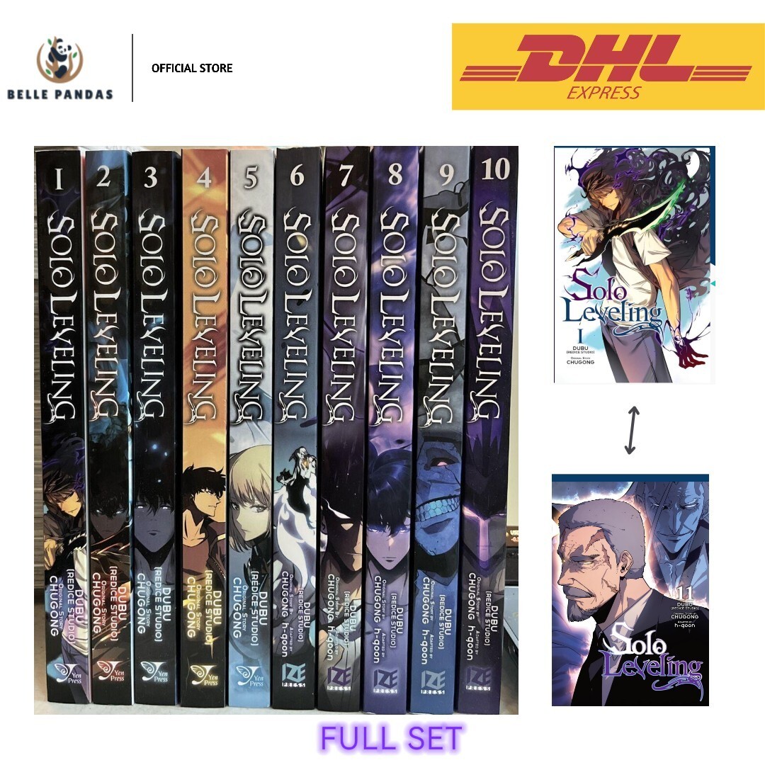 Solo Leveling Manga Vol 1-11 Inglés Juego Completo Manhwa Cómic Nuevo por Chugong + DHL