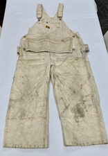 Vintage 60s Ben Davis Yellow Tag Canvas Overalls Pants Union Made in USA 40 x 30