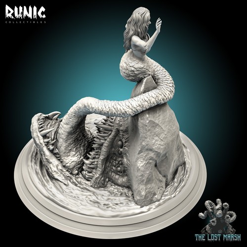 Mermaid Mimic | Runic Collectibles | RPG D&D Wargaming 3D Printed Mini - Picture 3 of 5