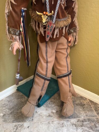 Vintage 4' Tall Porcelain Native American Doll Duck House Heirloom Numbered Ltd - Picture 6 of 13