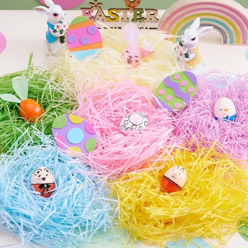 XL Joyin Easter Basket Shredded Paper Grass - 680g Colourful Pastel Mix - Picture 4 of 9