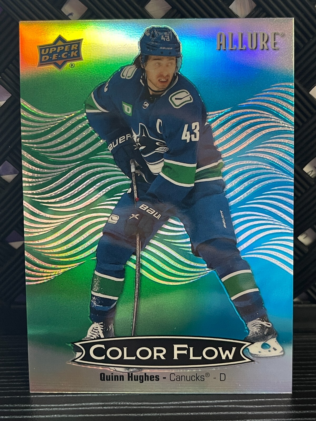 2024-25 Upper Deck Allure - CFL-45 Quinn Hughes - Color Flow Green-Blue