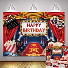 Glitter Movie Curtain Stage Happy Birthday Backdrop Birthday Party Decoration