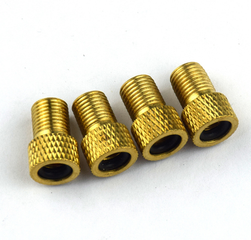 4 x BRASS ADAPTOR PRESTA TO SCHRADER BICYCLE VALVE CONVERTER BIKE PUMP CONNECTOR - Picture 2 of 5