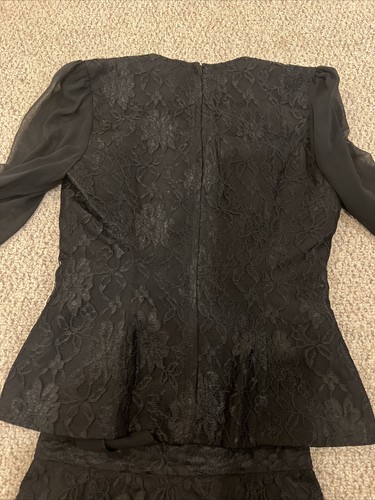 Vintage 90s Stenay 2 Piece Beautiful Skirt Set Black Size 10 182 - Picture 14 of 15