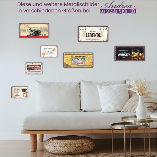 Metallschild Blechschild mit Kordel – Meine Werkstatt - Türschild Schild lustig - Bild 5 von 7