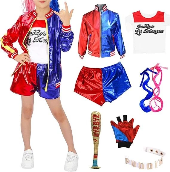 Suicide Squad Kids Harley Quinn Costume Girls Book Day Fancy Dress