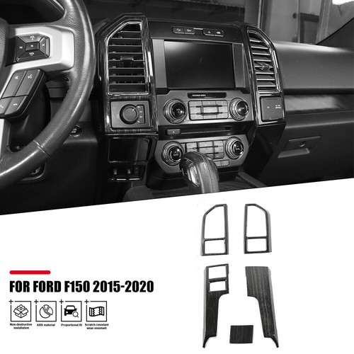 Cubierta de moldura de salida de ventilación de aire de control central para Ford F150 2015+ grano de madera negro - Imagen 3 de 10