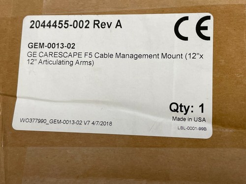 U2:  New GCX WMM-0005-001 F5 Articulating Arms GE Carescape GEM-0013-02 - Picture 12 of 12