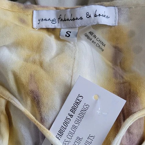 Young Fabulous and Broke Tie Dye Blouse size S - Picture 5 of 7