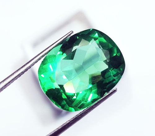 Loose Gemstone 18.40 Ct Green Topaz Certified Cushion Shape For sale best price - Picture 3 of 7