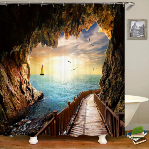 3d Shower Bathroom Curtain Waterproof Cloth Decoration 180*240cm Bath Curtain - Picture 31 of 46