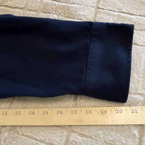 Lands End Shirt Mens Chamois Button Up Heavy Work Navy Outdoor Hiking Winter - Picture 5 of 18
