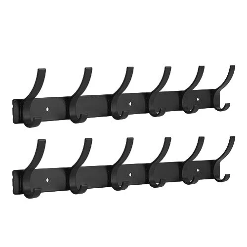 2 Pack Coat Rack Wall Mount, Entryway Coat Hooks Wall Mounted, Heavy Duty