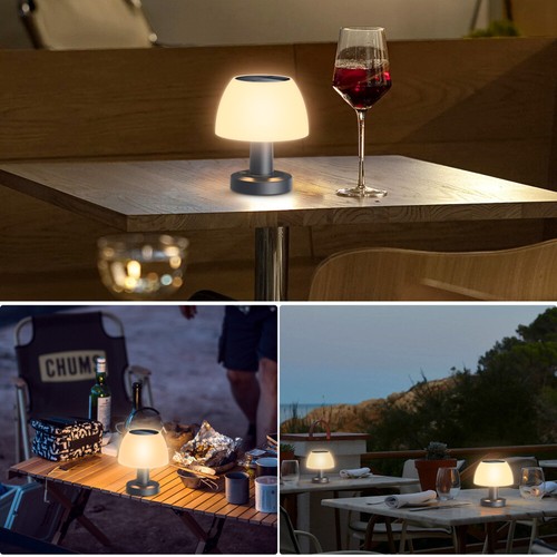 Solar Table Lamp Night Light Outdoor Garden Warm White Reading Lamp Rechargeable - Picture 2 of 9
