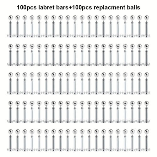100 PIEZAS A Granel ACERO INOXIDABLE Labret Labio Stud Tragus Pendiente Cuerpo Piercing Joyería - Imagen 2 de 9