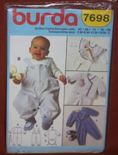 Burda 7698 Baby Jumpsuit Jacket Overalls Bib Booty Pattern Szs 3m-2t UNCUT B12 