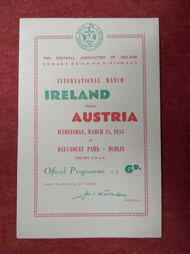 IRELAND (EIRE) v AUSTRIA | 1952/1953 | INTERNATIONAL | 25 MAR 1953 | UK FREEPOST - Picture 2 of 4