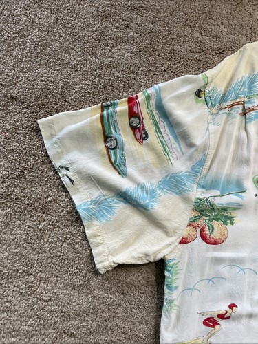 VINTAGE Jams World Retro FLORIDA Short Sleeve BD Pocket Hawaiian Shirt LARGE USA - Picture 17 of 18