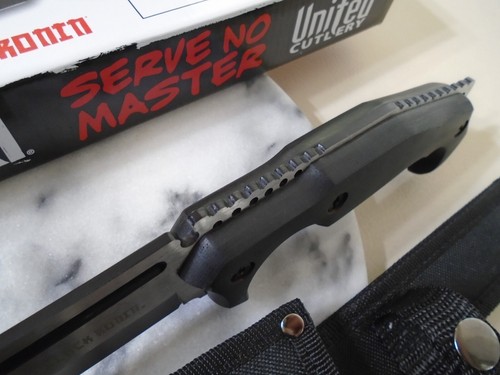 Black Ronin Stealth Machete Bowie Fixed Blade Knife 4mm Full Tang Wood UC3396 - Picture 5 of 10