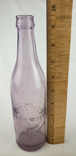 Rare Antique ANTON FRANK Wilkes-Barre PA Pre-STEGMAIER SCA Purple Beer Bottle - Picture 11 of 11