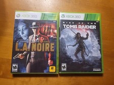 LOT OF 2 Xbox 360 L.A. Noire FIRST PRINT & Rise of the Tomb Raider READ