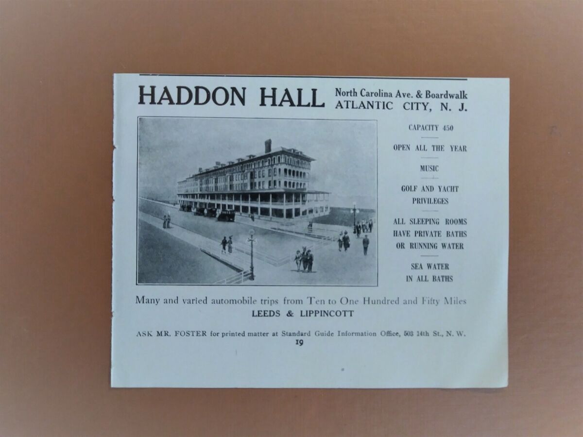 Advertising pamphlet for Haddon Hall, Atlantic City N.J. c. 1900 Advertising pamphlet for Haddon Hall, Atlantic City N.J. c. 1900