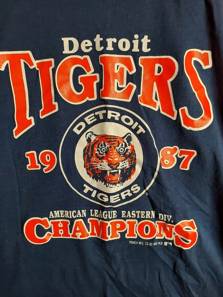 Vintage Detroit Tigers Single Stitch 1987 Eastern Division Champs Mens Small... - Image 2 of 4