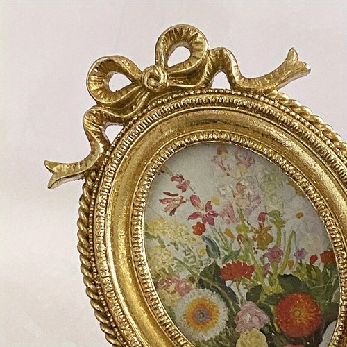 1pc Vintage Oval Bilderrahmen Foto Galerie Kunst Antik Bild Halter Schleife DIY - Bild 2 von 6