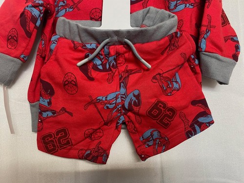 Marvel Spider-Man Boy's Long Sleeve 2 Piece Short Set Choose Size 18M - 5T - Picture 3 of 17
