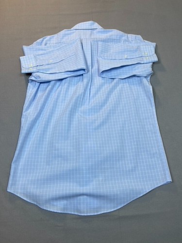 BROOKS BROTHERS SHIRT 15 4 5 Mens Blue White Check Non Iron Cotton 346 REGULAR - Picture 12 of 13