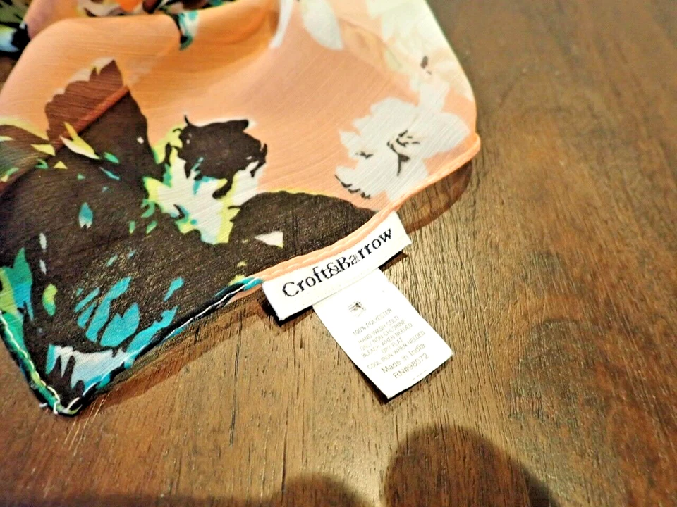 Croft & Barrow 20 x 72 100% poliéster bufanda transparente hecha en India Foto 4 de 4