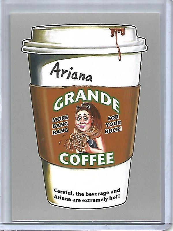 Ariana Grande Coffee 2017 Topps Wacky Packages Silver Sticker #18